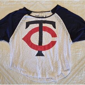 Victoria's Secret Minnesota Twins Baseball Jersey Tee 5th & Ocean Small Bargain